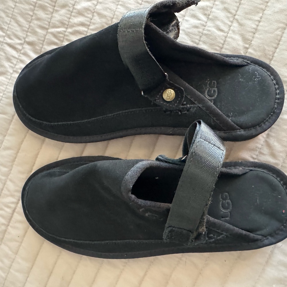UGG Black Slip-On Mules with Adjustable Strap